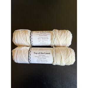 Brown Sheep Top of the Lamb Worsted Wool 2 Skeins 4oz 190 Yards #470 Blanche Vtg